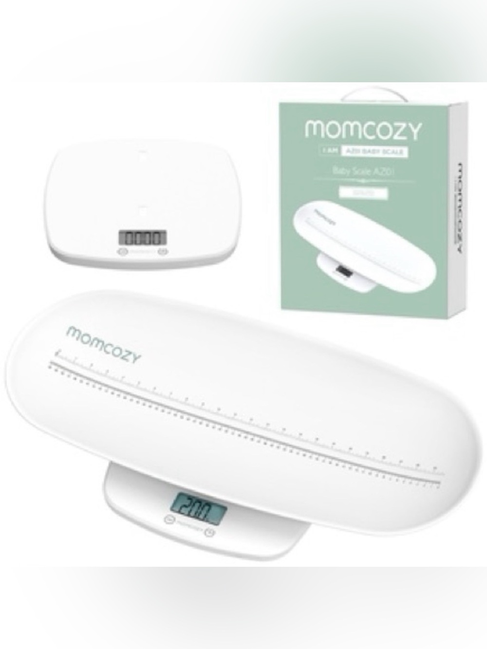 NWT Momcozy 2-in-1 Baby Scale & Length Measuring Tool | Digital | White | NIB